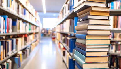Abstract Book Stack in Library Education, Knowledge, and Learning