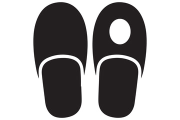 Slipper icon simple black and white illustration
