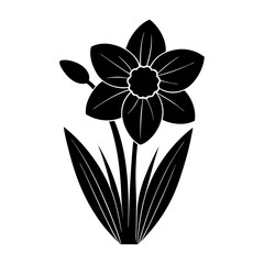 Daffodil Silhouette vector illustration