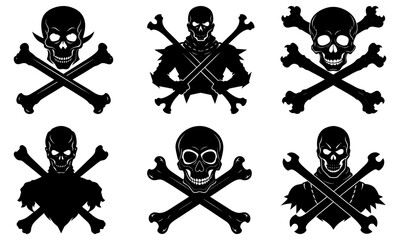 Crossbones Silhouette vector illustration