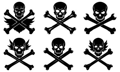 Crossbones Silhouette vector illustration