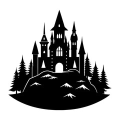 Fototapeta premium Castle Silhouette vector illustration