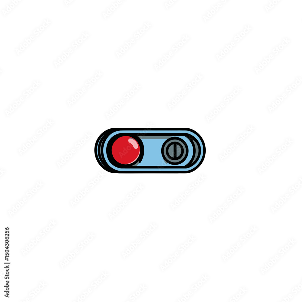 Poster toggle button switches electronic device on clear background