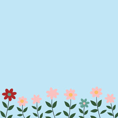 Obraz premium Floral Border Design With Delicate Blossoms And Springtime Garden Elements