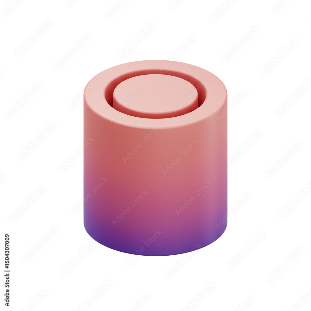 Poster vibrant gradient cylindrical design with soft, rounded edges showcasing a subtle ombre effect from c