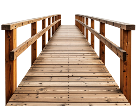 Vintage Wooden Footbridge, isolated on transparent background. - Powered by Adobe