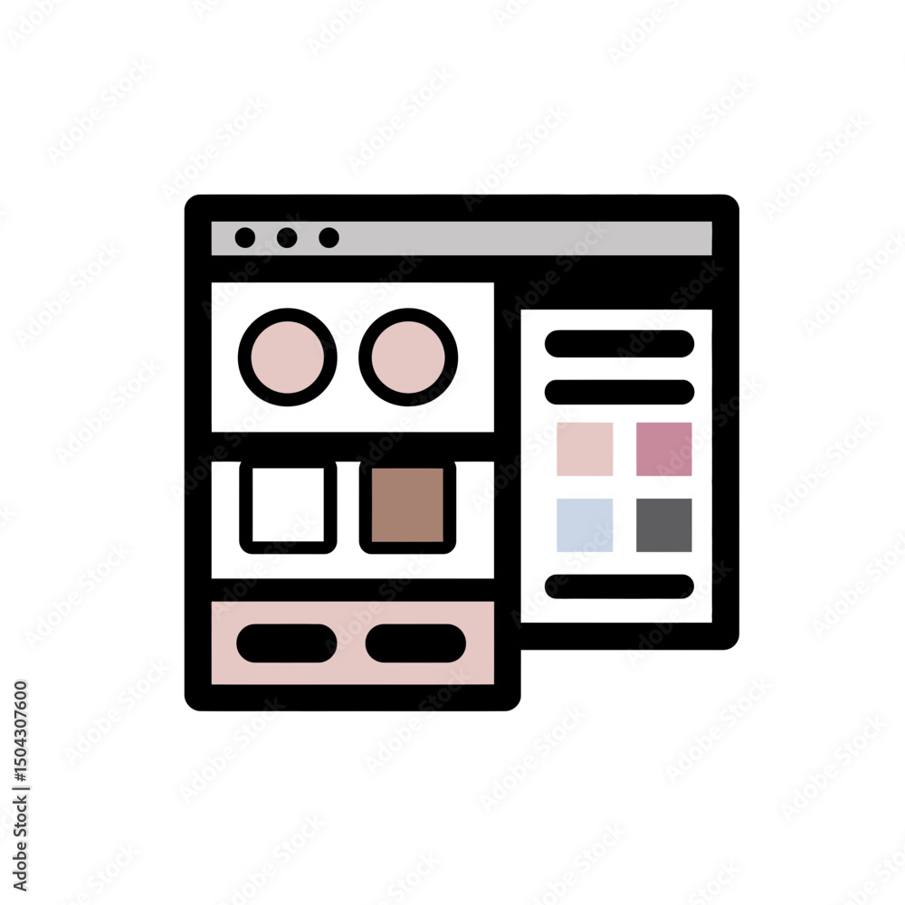 Poster webpage displays color palette samples in stylized design interface