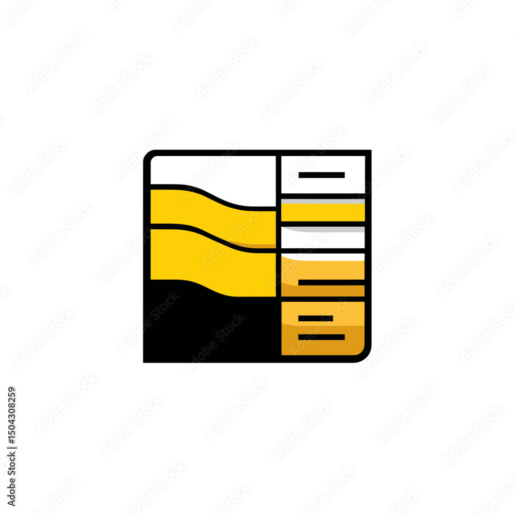 Poster fluid graphical container displays layers inside white background