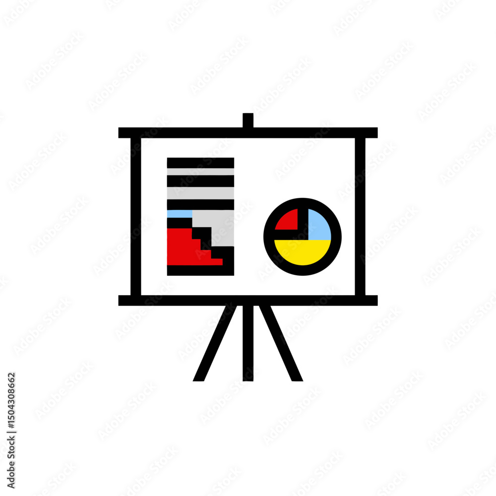 Poster presentation shows data analysis in office visualization