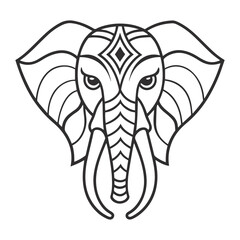 Abstract Geometric Elephant Head – Minimal Black & White Vector Art