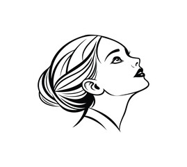 minimalist, women face,  beauty, face, icon, vector