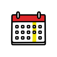 Calendar icon represents planning scheduling in flat design illustration