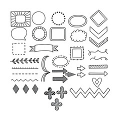 Hand drawn elements for bullet journals collection
