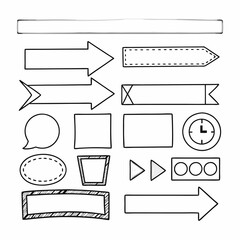 Hand drawn elements for bullet journals collection
