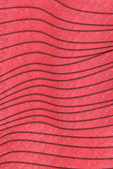 Hatched waves as an abstract red background