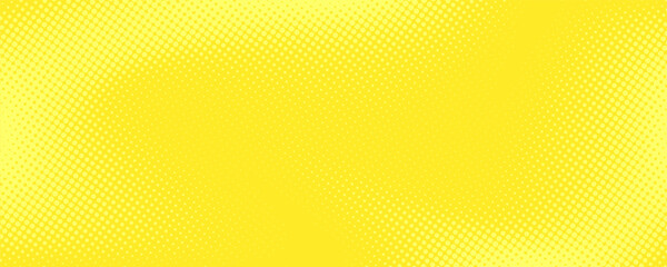 Pop art lemon yellow background with halftone patterns in comic book style, vector illustration