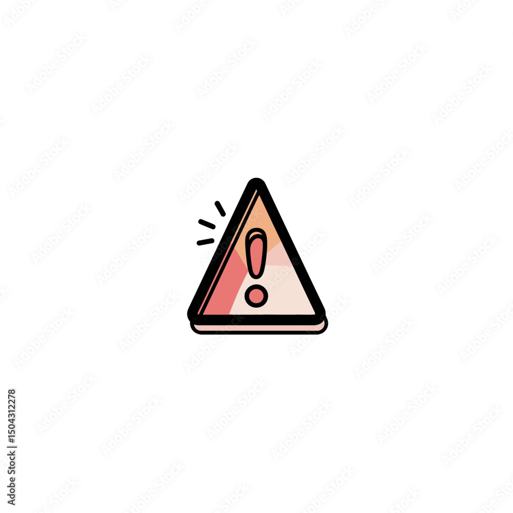 Poster triangle signal alerts danger graphic isolated background vector