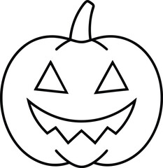 Minimal Jack-o’-Lantern Line Art Vector – Halloween Pumpkin Outline Illustration