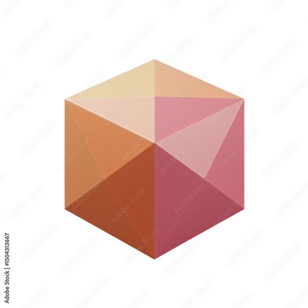 Aufkleber abstract geometric shape with harmonious shades and subtle pastel tones creating a stylish and moder