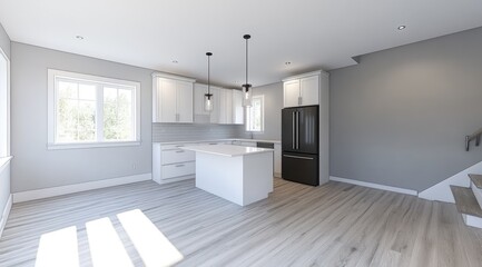 Obraz premium Modern kitchen with light-filled space