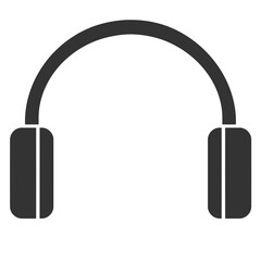 black silhouette headphone icon