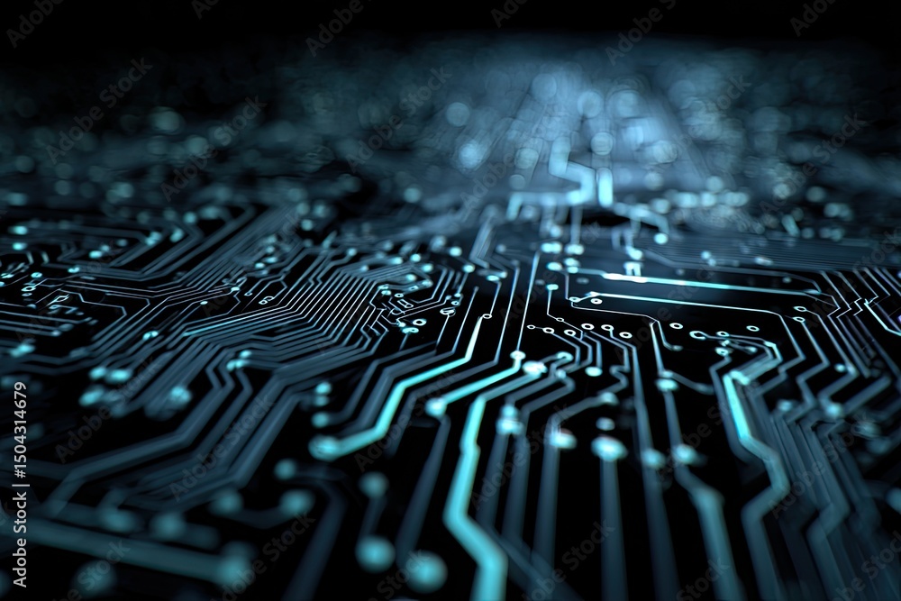 Poster complex circuit board intricate pathways