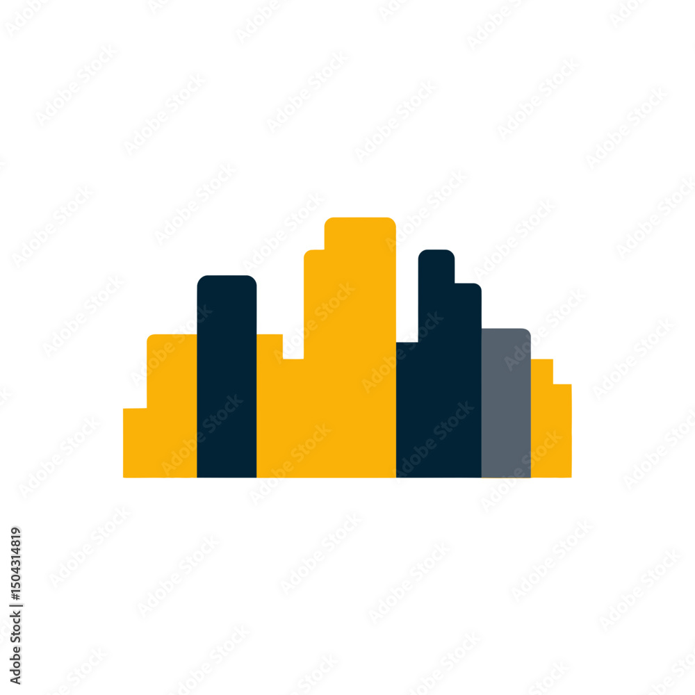 Poster abstract building blocks create skyline urban design graphic isolated