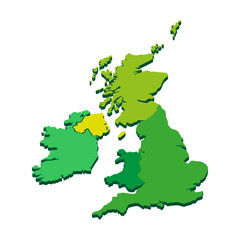 3D Isometric UK Map