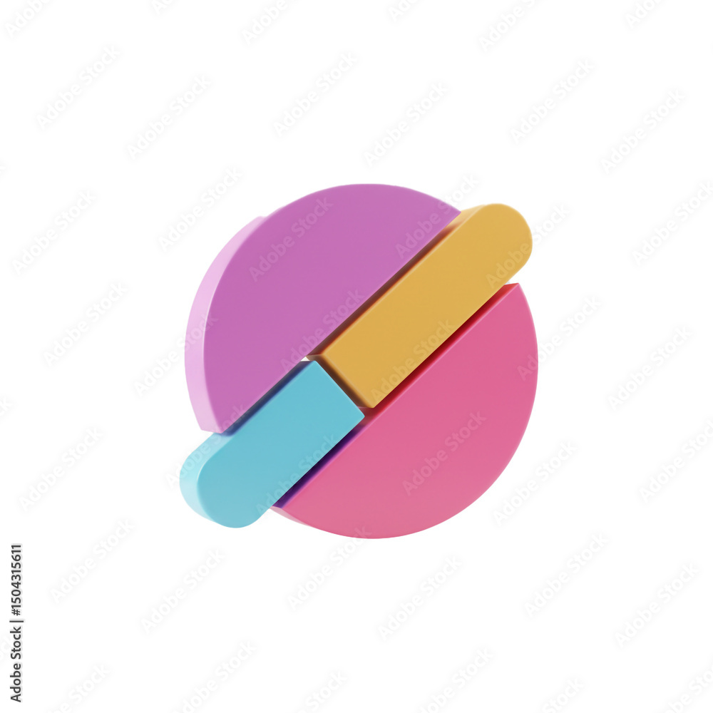 Poster abstract 3d structure with pastel colors on white backdrop symbolizing connectivity and innovative v