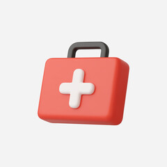 3d Realistic First Aid Kit icon vector Illustration