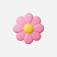 3d Realistic Flower icon vector Illustration