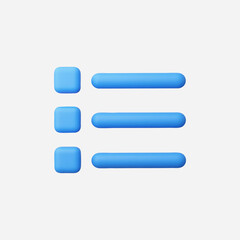 Obraz premium 3d Realistic Menu icon vector Illustration