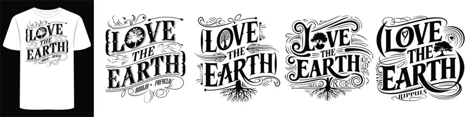 Nature-Inspired Typography T-Shirt Prints with Mountain Elements