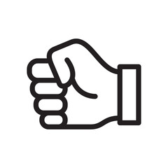 Gestures Of Human Hands, Clenched Fist, a Symbol of Protest and Resistance Icon In Trendy Design Vector Eps 10