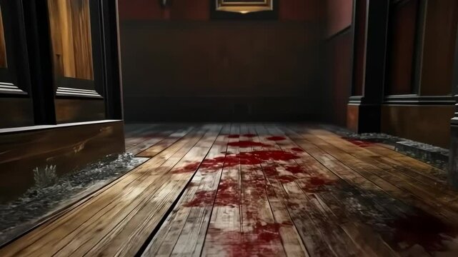 Bloody hallway in an old house