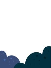 Abstract Blue Cloud Shapes: Graphic representation of stylized blue cloud shapes against an uncluttered background, ideal for adding visual interest to designs.