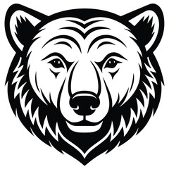 silhouette logo of polar bear face with rounded cheeks