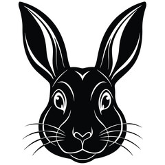 Fototapeta premium silhouette logo of rabbit face with long ears