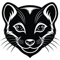 silhouette logo of weasel face with small features