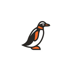 Stylized penguin stands alone on white background image vector