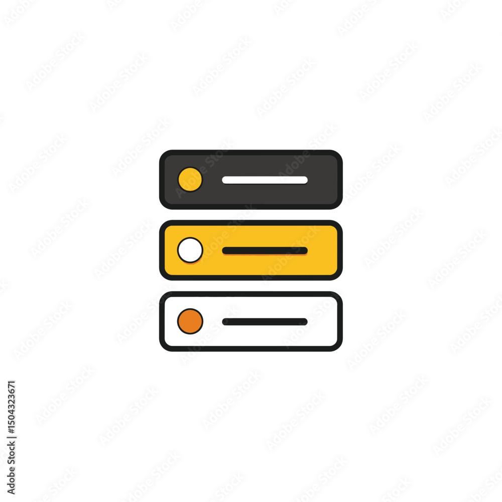 Poster colored panels stack vertically against white background simple design