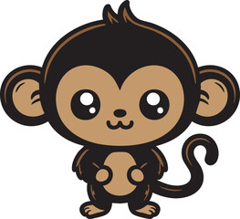 vector of an adorable monkey