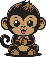 vector of an adorable monkey