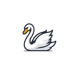 Fototapeta premium Elegant swan swims gracefully serene water simple background design