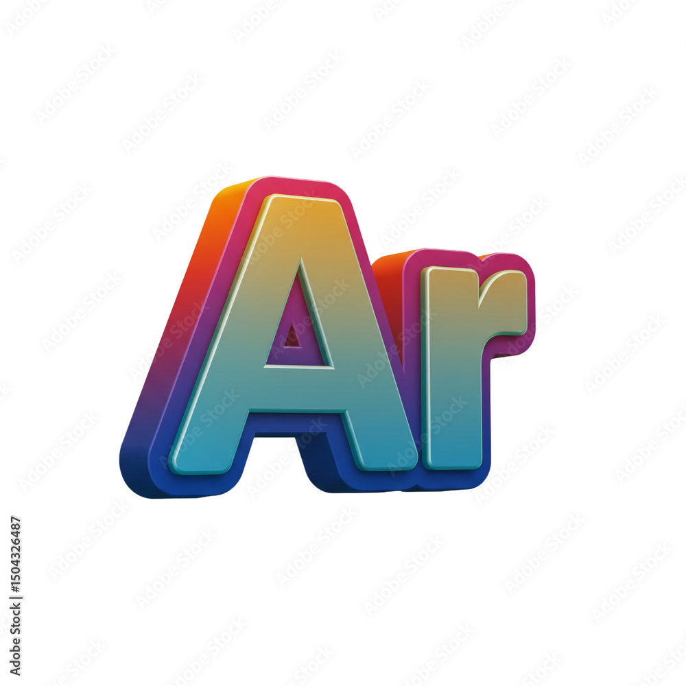 Poster stylish 3d rendering of the letters 