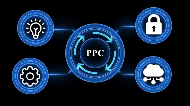 PPC Pay per click payment. Technology digital marketing. Business, Technology, Internet and network concept.