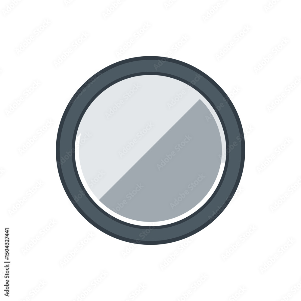 Poster grey circle displays diagonal division simple design isolated