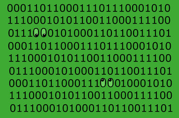 Spying eyes can be found among the 1s and 0s in computer data in this illustration about spyware and computer security.