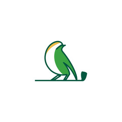 bird golf logo design vector template