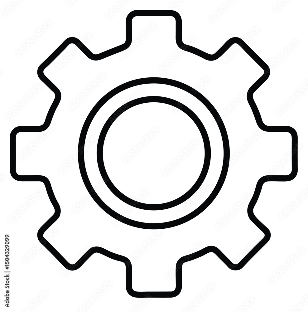 Poster configure setting line icon set isolated on white background